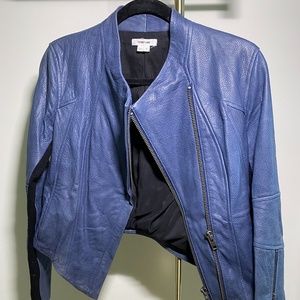 Helmut Lang Lambskin Leather Jacket, Small, Blue